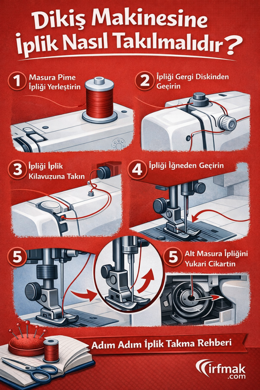 Dikiş Makinesine İplik Nasıl Takılmalıdır ? 