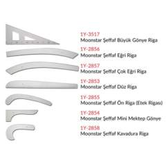 Moonstar Şeffaf Plastik Riga Cetvel Takım (7 Parça)